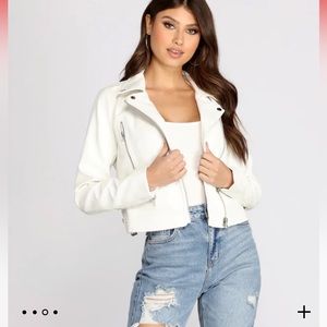 Edgy Chic Faux Leather Moto Jacket